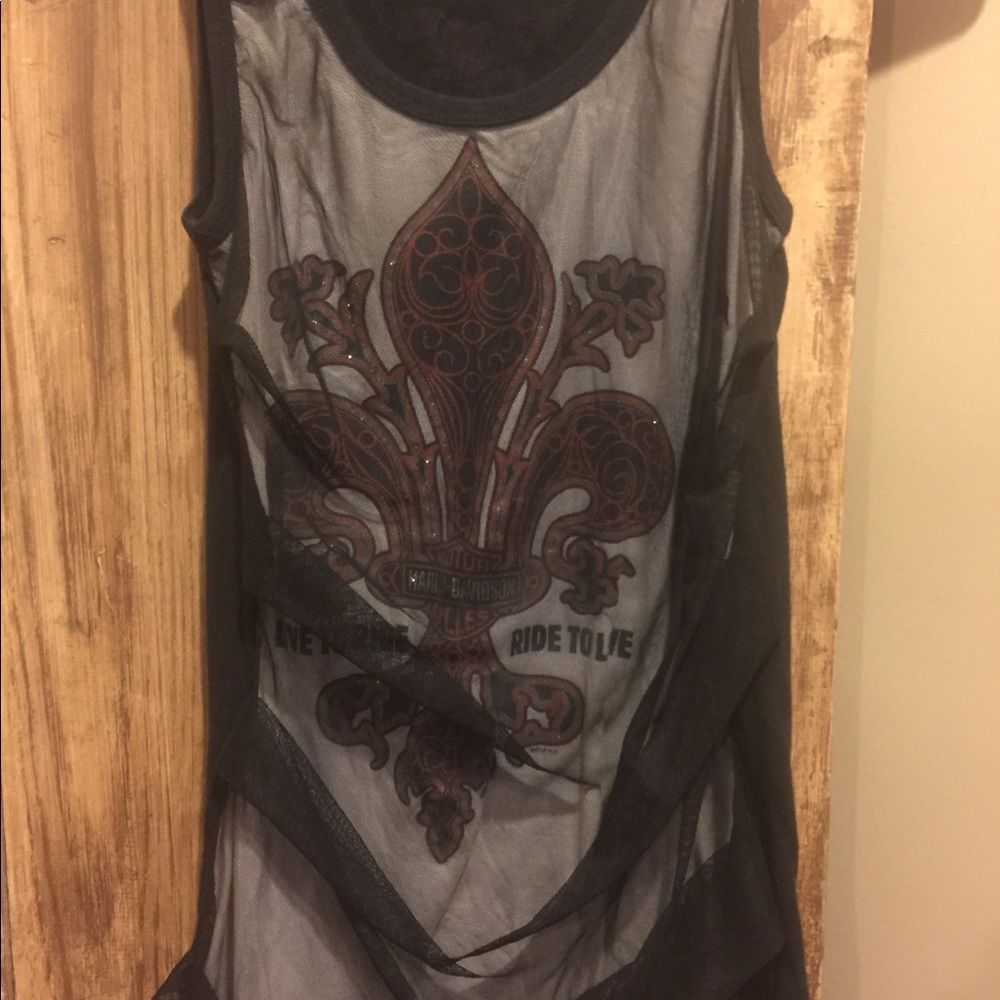 Harley Davison mesh front tank super cute